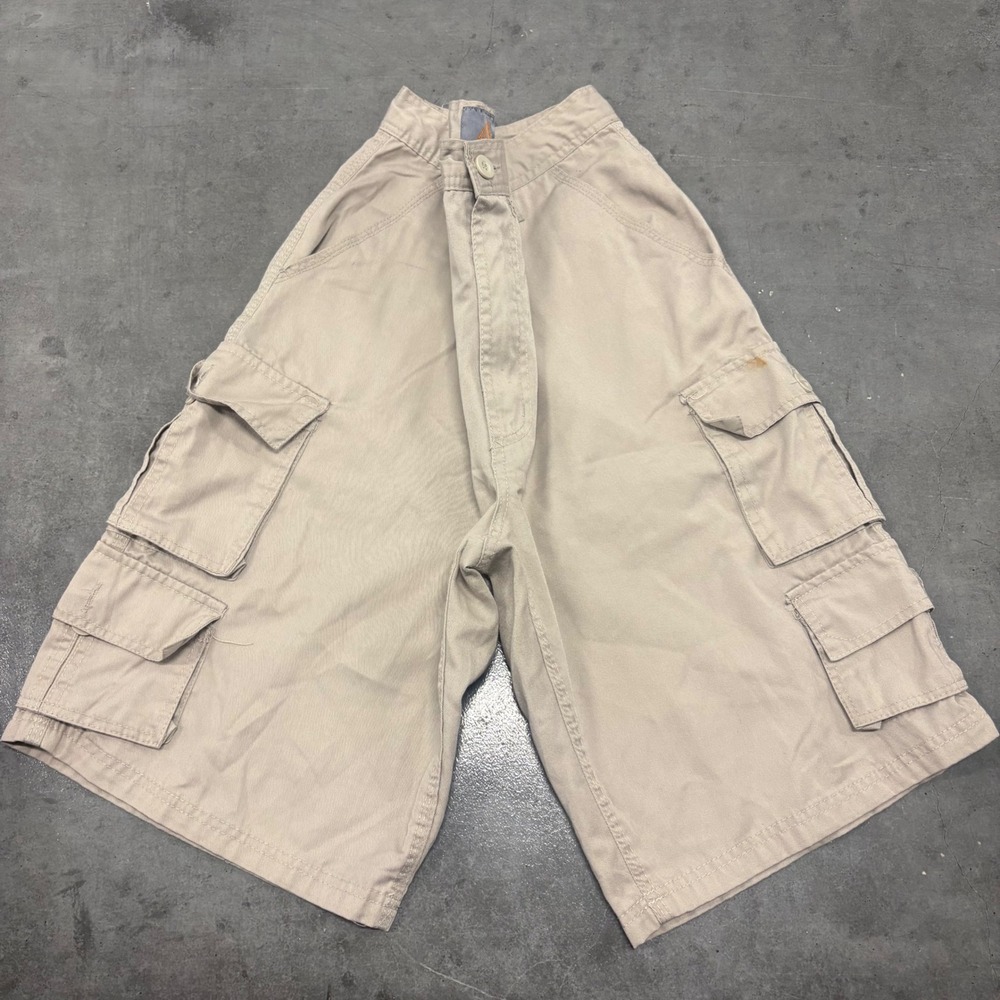 Vintage Y2K/2000a Roadblock Mens Tan Khaki Cargo Shorts Size 30 Baggy Skater 90s